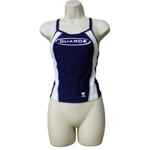 TYR WOMEN'S GUARD D-BACK LYCRA TANKINI TOP, NAVY, XS